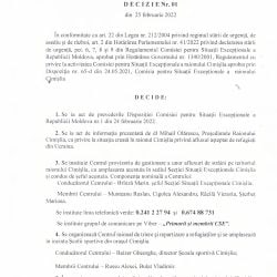 Decizia Nr 01 din 25 februarie 2022 a Comisiei Situații Excepționale Cimișlia_page-0001